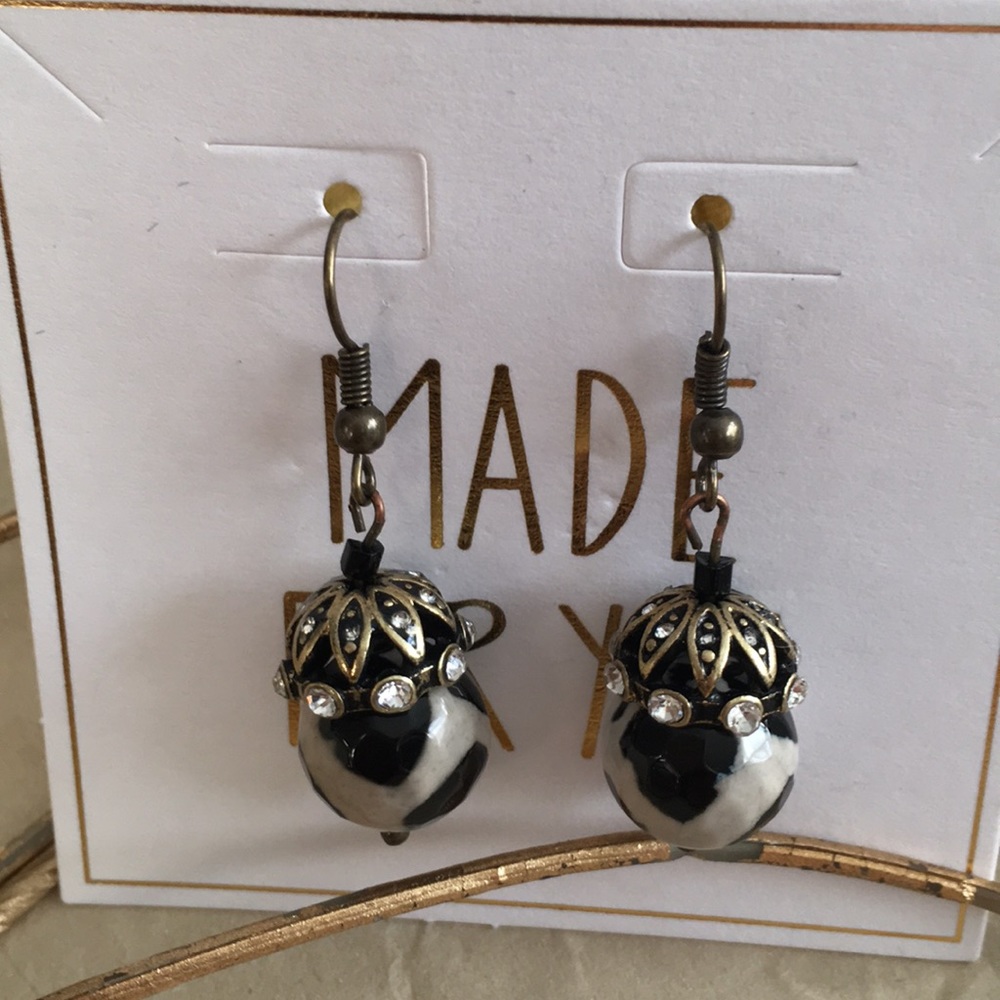 Artisan Animal Print REAL Agate Earrings, one of a kind!! - Picture 3 of 3